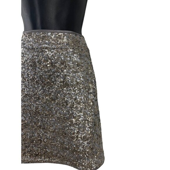 Cache sequined womens short skirt new size 8 pewter - Picture 2 of 7